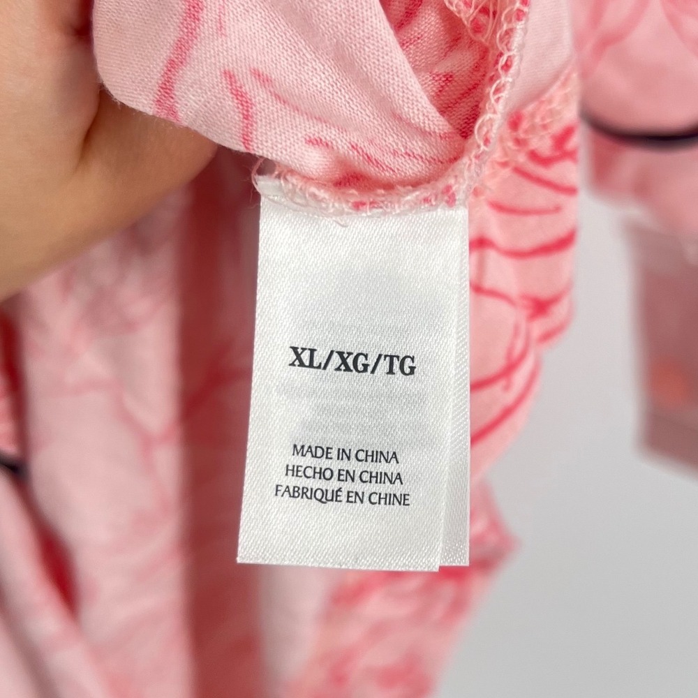 Sanctuary Womens Pink Floral Pajama Set Short Sleeve Top Long Pants NWT XL - Picture 14 of 15